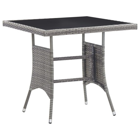 Mesa de jardín de ratán sintético gris antracita 80x80x74 cm de vidaXL, Mesas de jardín - Ref: Foro24-46413, Precio: 119,71 €...