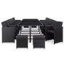 Set comedor de jardín 17 piezas y cojines ratán sintético negro de vidaXL, Conjuntos de jardín - Ref: Foro24-46431, Precio: 1...