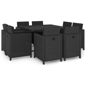 9-piece garden dining set and black synthetic rattan cushions by vidaXL, Garden sets - Ref: Foro24-46376, Price: 547,07 €, Di...