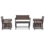 Set muebles de jardín 4 piezas y cojines ratán sintético marrón de vidaXL, Conjuntos de jardín - Ref: Foro24-46435, Precio: 2...