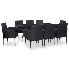 Garden furniture set 9 pieces black synthetic rattan by vidaXL, Garden sets - Ref: Foro24-46404, Price: 581,28 €, Discount: %