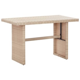 Beige synthetic rattan garden table 110x60x67 cm by vidaXL, Garden tables - Ref: Foro24-46444, Price: 103,42 €, Discount: %