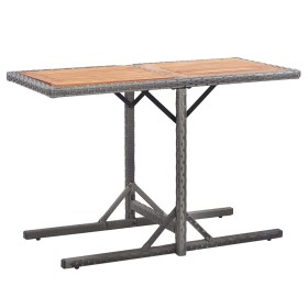 Mesa de jardín ratán sintético y madera acacia gris antracita de vidaXL, Mesas de jardín - Ref: Foro24-46457, Precio: 56,99 €...