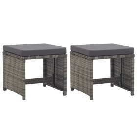 Garden stools 2 units and anthracite gray synthetic rattan cushions by vidaXL, Garden chairs - Ref: Foro24-46419, Price: 113,...