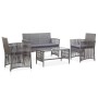 Garden furniture set 4 pieces with anthracite gray synthetic rattan cushions by vidaXL, Garden sets - Ref: Foro24-46437, Pric...