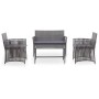 Garden furniture set 4 pieces with anthracite gray synthetic rattan cushions by vidaXL, Garden sets - Ref: Foro24-46437, Pric...