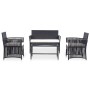 4-piece garden furniture set and black synthetic rattan cushions by vidaXL, Garden sets - Ref: Foro24-46434, Price: 221,48 €,...