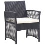 Set muebles de jardín 4 piezas y cojines ratán sintético negro de vidaXL, Conjuntos de jardín - Ref: Foro24-46434, Precio: 22...