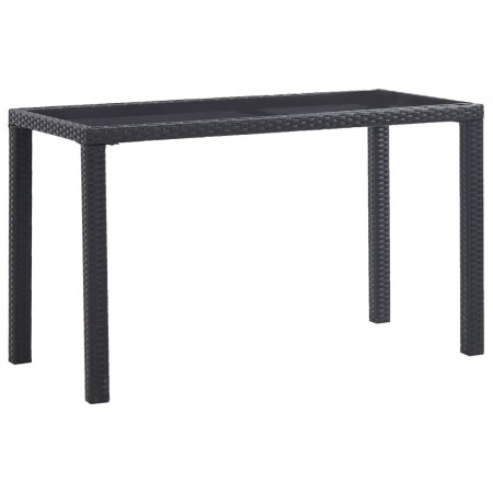 Black synthetic rattan garden table 123x60x74 cm by vidaXL, Garden tables - Ref: Foro24-46446, Price: 176,50 €, Discount: %