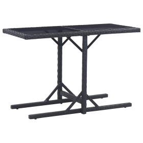 Garden table in glass and black synthetic rattan 110x53x72 cm by vidaXL, Garden tables - Ref: Foro24-46452, Price: 54,20 €, D...