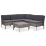 Set de muebles de jardín 6 pzas y cojines ratán sintético gris de vidaXL, Conjuntos de jardín - Ref: Foro24-48938, Precio: 39...