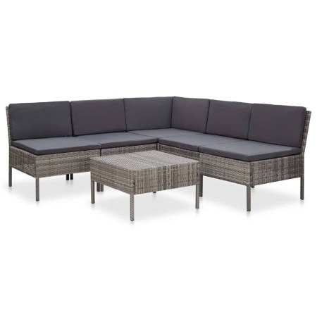 6-piece garden furniture set and gray synthetic rattan cushions by vidaXL, Garden sets - Ref: Foro24-48938, Price: 402,81 €, ...