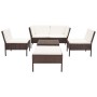 Set muebles de jardín 6 piezas y cojines ratán sintético marrón de vidaXL, Conjuntos de jardín - Ref: Foro24-48939, Precio: 4...