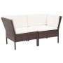 Set muebles de jardín 6 piezas y cojines ratán sintético marrón de vidaXL, Conjuntos de jardín - Ref: Foro24-48939, Precio: 4...