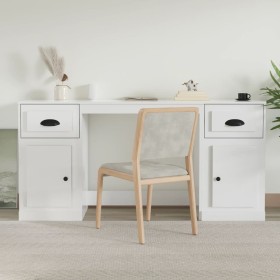 Desk with glossy white plywood cabinet by vidaXL, Desks - Ref: Foro24-3185329, Price: 161,99 €, Discount: %