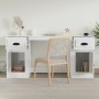 Desk with glossy white plywood cabinet by vidaXL, Desks - Ref: Foro24-3185329, Price: 166,90 €, Discount: %