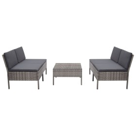 Gartensofa-Set mit Kissen, 5-teilig, graues synthetisches Rattan von vidaXL, Gartensets - Ref: Foro24-48946, Preis: 301,21 €,...