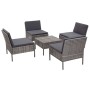 Gartensofa-Set mit Kissen, 5-teilig, graues synthetisches Rattan von vidaXL, Gartensets - Ref: Foro24-48946, Preis: 301,21 €,...