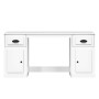 Desk with glossy white plywood cabinet by vidaXL, Desks - Ref: Foro24-3185329, Price: 166,90 €, Discount: %