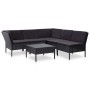 Set muebles de jardín 6 piezas y cojines ratán sintético negro de vidaXL, Conjuntos de jardín - Ref: Foro24-48949, Precio: 39...