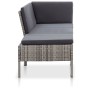 Set de muebles de jardín 3 pzas y cojines ratán sintético gris de vidaXL, Conjuntos de jardín - Ref: Foro24-48962, Precio: 28...