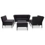 Set muebles de jardín 8 piezas y cojines ratán sintético negro de vidaXL, Conjuntos de jardín - Ref: Foro24-48953, Precio: 51...