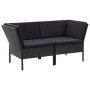 Set muebles de jardín 8 piezas y cojines ratán sintético negro de vidaXL, Conjuntos de jardín - Ref: Foro24-48953, Precio: 51...