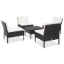 5-teiliges Gartensofa-Set und schwarze synthetische Rattankissen von vidaXL, Gartensets - Ref: Foro24-48944, Preis: 328,84 €,...