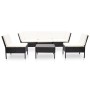 Set muebles de jardín 6 piezas y cojines ratán sintético negro de vidaXL, Conjuntos de jardín - Ref: Foro24-48948, Precio: 41...