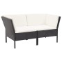 Set muebles de jardín 6 piezas y cojines ratán sintético negro de vidaXL, Conjuntos de jardín - Ref: Foro24-48948, Precio: 41...