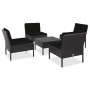 5-teiliges Gartensofa-Set und schwarze synthetische Rattankissen von vidaXL, Gartensets - Ref: Foro24-48945, Preis: 322,76 €,...