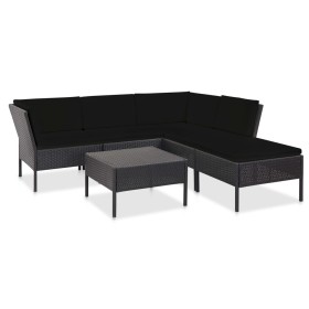 6-piece garden furniture set and black synthetic rattan cushions by vidaXL, Garden sets - Ref: Foro24-48941, Price: 456,99 €,...