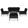 Set muebles de jardín 6 piezas y cojines ratán sintético negro de vidaXL, Conjuntos de jardín - Ref: Foro24-48941, Precio: 45...