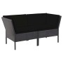 Set muebles de jardín 6 piezas y cojines ratán sintético negro de vidaXL, Conjuntos de jardín - Ref: Foro24-48941, Precio: 45...