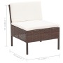 Set muebles de jardín 3 pzas y cojines ratán sintético marrón de vidaXL, Conjuntos de jardín - Ref: Foro24-48955, Precio: 136...