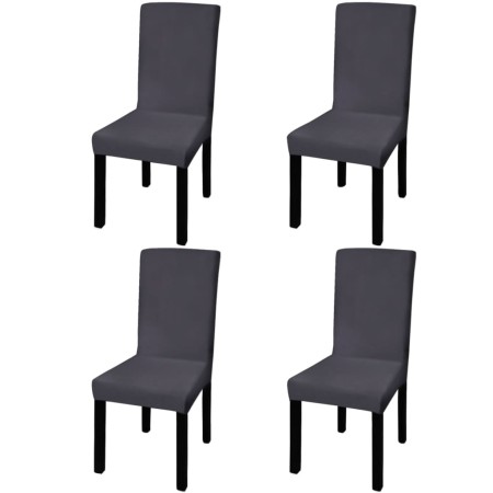 Straight elastic chair cover 4 units anthracite gray by vidaXL, Covers - Ref: Foro24-131425, Price: 17,69 €, Discount: %