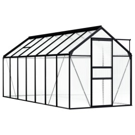 Anthrazitgraues Aluminium-Gewächshaus 8,17 m² von vidaXL, Gewächshäuser - Ref: Foro24-48213, Preis: 513,99 €, Rabatt: %