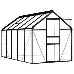 Anthracite gray aluminum greenhouse 5.89 m² by vidaXL, Greenhouses - Ref: Foro24-48211, Price: 286,46 €, Discount: %