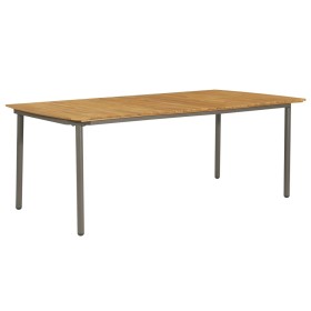 Garden table solid acacia wood and steel 200x100x72 cm by vidaXL, Garden tables - Ref: Foro24-47297, Price: 268,99 €, Discoun...