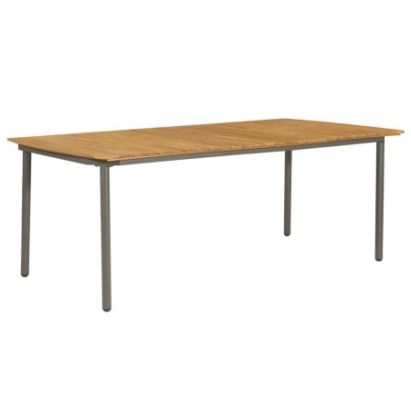 Garden table solid acacia wood and steel 200x100x72 cm by vidaXL, Garden tables - Ref: Foro24-47297, Price: 267,47 €, Discoun...