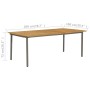 Garden table solid acacia wood and steel 200x100x72 cm by vidaXL, Garden tables - Ref: Foro24-47297, Price: 267,47 €, Discoun...