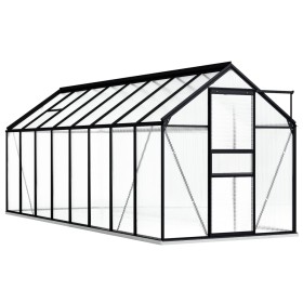 Greenhouse with anthracite gray aluminum base structure 9.31 m² by vidaXL, Greenhouses - Ref: Foro24-48220, Price: 653,99 €, ...