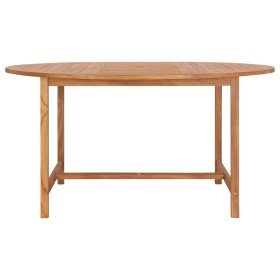 Mesa de jardín de madera de teca maciza 150x76 cm de vidaXL, Mesas de jardín - Ref: Foro24-49007, Precio: 303,17 €, Descuento: %