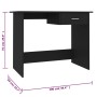 Black particleboard desk 100x50x76 cm by vidaXL, Desks - Ref: Foro24-800550, Price: 68,38 €, Discount: %