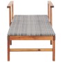 Tumbona de madera maciza de acacia y ratán sintético gris de vidaXL, Tumbonas - Ref: Foro24-48704, Precio: 80,55 €, Descuento: %