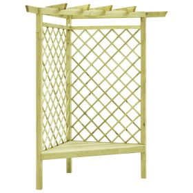 Corner pergola and pine wood seat impregnated 130x130x197 cm by vidaXL, Pergolas, arches and garden trellises - Ref: Foro24-4...