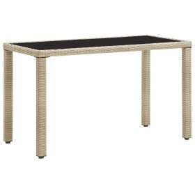 Beige synthetic rattan garden table 123x60x74 cm by vidaXL, Garden tables - Ref: Foro24-46449, Price: 169,16 €, Discount: %