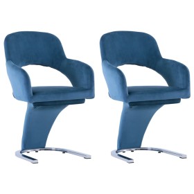 Dining chairs 2 units blue velvet by vidaXL, dining chairs - Ref: Foro24-287775, Price: 205,58 €, Discount: %