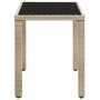 Beige synthetic rattan garden table 123x60x74 cm by vidaXL, Garden tables - Ref: Foro24-46449, Price: 168,99 €, Discount: %