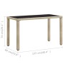 Beige synthetic rattan garden table 123x60x74 cm by vidaXL, Garden tables - Ref: Foro24-46449, Price: 168,99 €, Discount: %